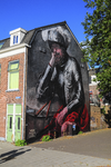 904867 Gezicht op de muurschildering Slapende Mars op de zijgevel van het pand Westplein 100 te Utrecht van het ...